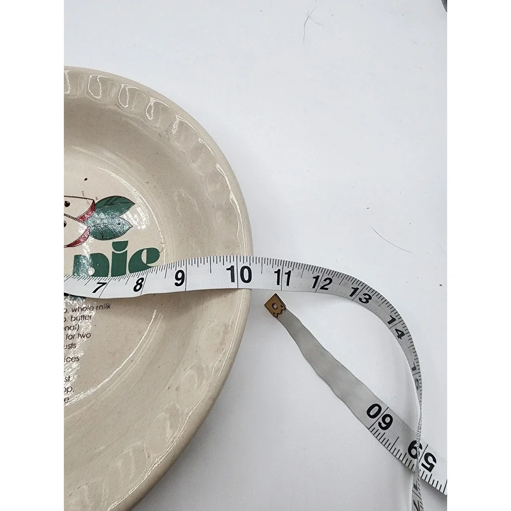 Vintage Ceramic Apple Pie Recipe Dish Fluted Edge 10